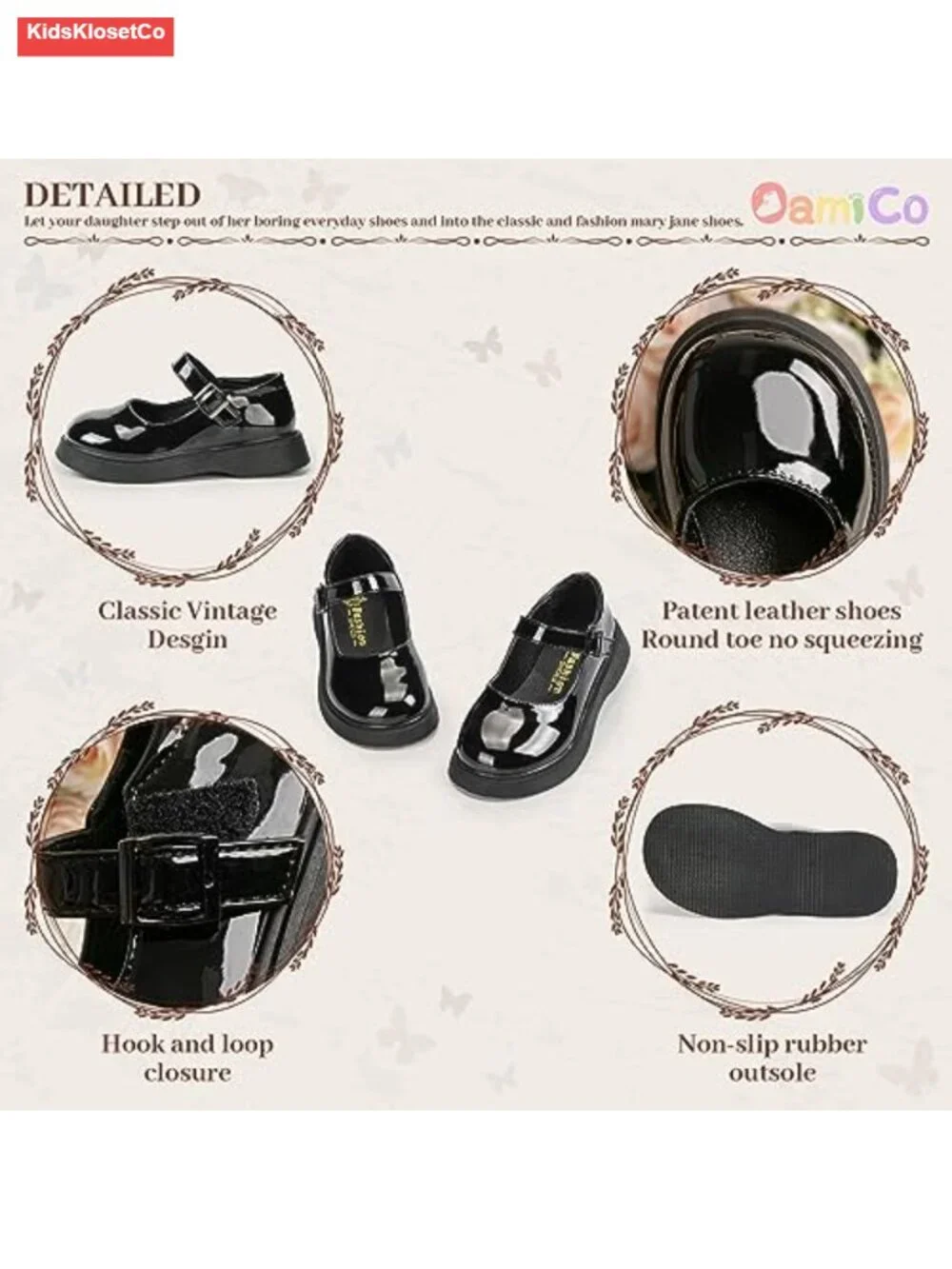 Girls Mary Jane Flats School Uniform Dress Shoes Loafers